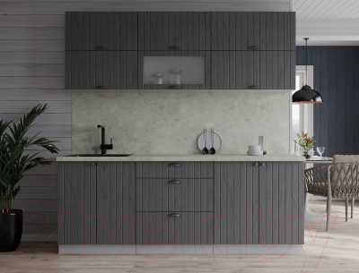 Кухонный гарнитур Интерлиния Берес 1.9Б (дуб серый/опал светлый)