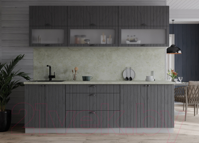 Кухонный гарнитур Интерлиния Берес 2.2Б (дуб серый/опал светлый)