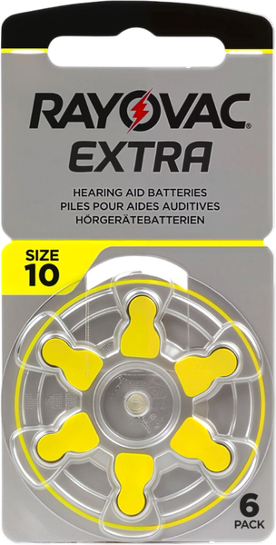 Комплект батареек Rayovac Extra 10 PR70 для слуховых аппаратов - фото