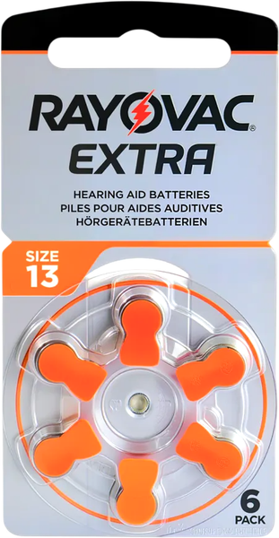 Комплект батареек Rayovac Extra 13 PR48 для слуховых аппаратов - фото