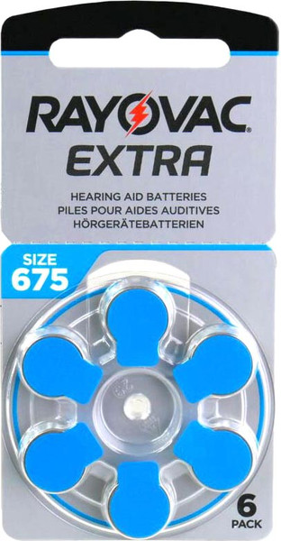 Комплект батареек Rayovac Extra 675 PR44 для слуховых аппаратов - фото