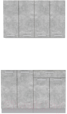 Кухонный гарнитур Интерлиния Мила Лайт 1.2 без столешницы (бетон) - фото