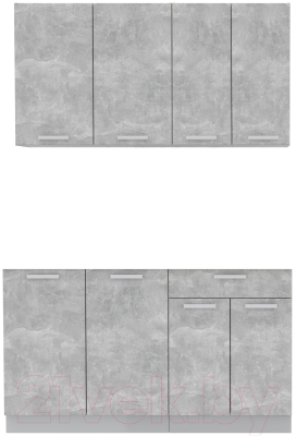 Кухонный гарнитур Интерлиния Мила Лайт 1.4 без столешницы (бетон) - фото