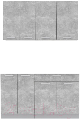 Кухонный гарнитур Интерлиния Мила Лайт 1.4-60 без столешницы (бетон) - фото