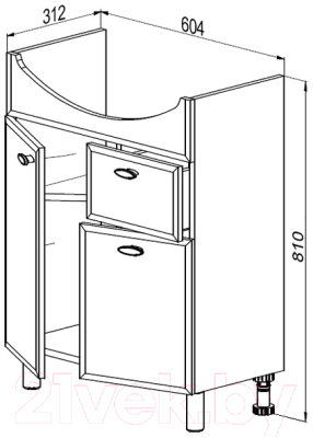 Тумба под умывальник СанитаМебель Лотос 601.650