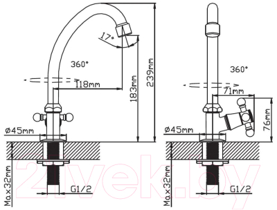 Кран на одну воду Cronwil CP333-41