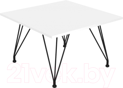 Журнальный столик Sheffilton SHT-TU29/H36/ЛДСП 60/60 (черный муар/белый) - фото