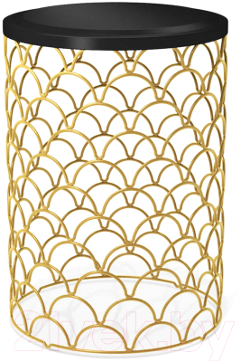Журнальный столик Sheffilton SHT-CT24 (золото/черный муар) - фото
