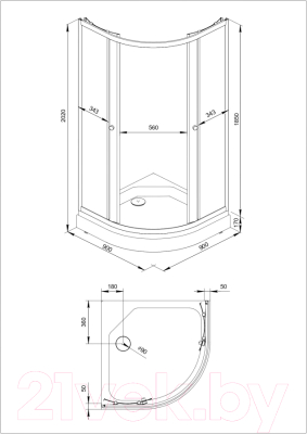 Душевой уголок Triton Альфа-Хром 90х90 (с поддоном)