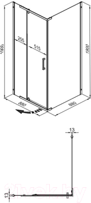Душевой уголок Triton Терра 90x90 (хром, без поддона)