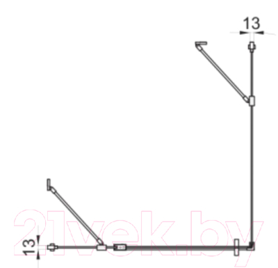 Душевой уголок Triton Йота 90x90 (черный, без поддона)