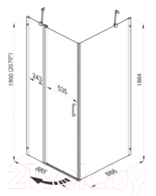 Душевой уголок Triton Йота 90x90 (черный, без поддона)