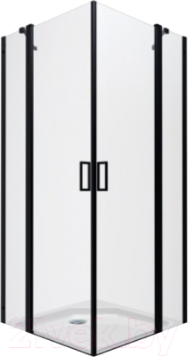 Душевой уголок Triton Тау-Блэк 90x90 (черный, без поддона) - фото