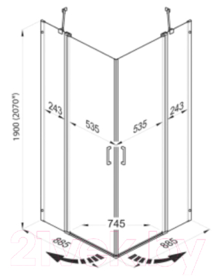 Душевой уголок Triton Тау-Блэк 90x90 (черный, без поддона)