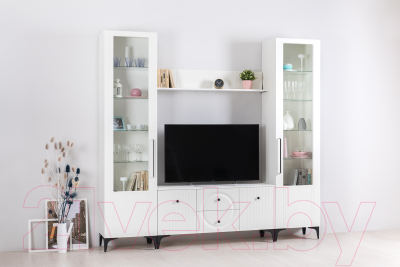 Полка Mobi Валенсия 16.481 (белый РЕ шагрень/белый шагрень ПВХ)