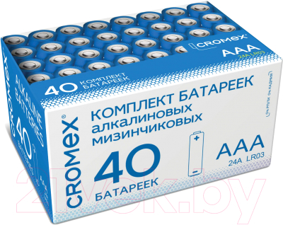 Комплект батареек Cromex Alkaline. Ааа LR03 24А / 455596 - фото