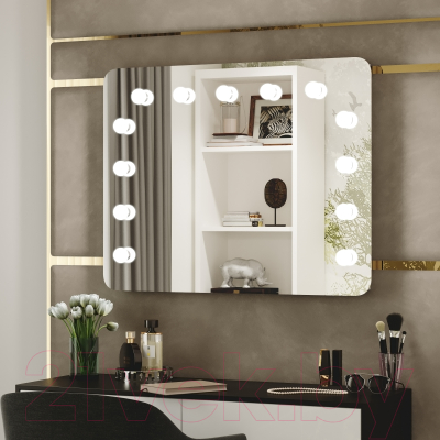 Зеркало Континент Гримерное Визави 13 ламп 90x70