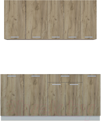 Кухонный гарнитур Интерлиния Мила Лайт 1.7 без столешницы (дуб золотой) - фото