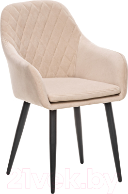 Стул Импэкс Leset Слим с подлокотниками (черный/велюр бежевый) - фото
