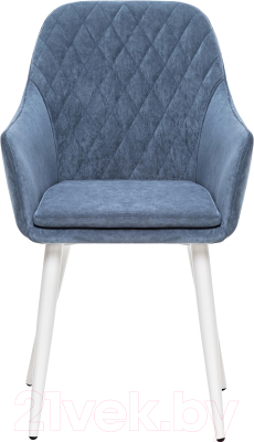 Стул Импэкс Leset Слим с подлокотниками (белый/велюр синий)