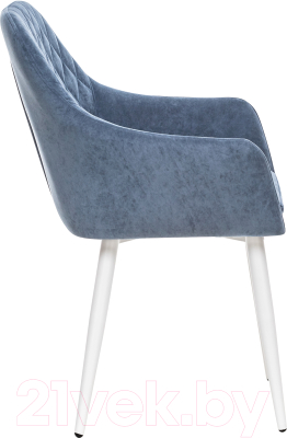Стул Импэкс Leset Слим с подлокотниками (белый/велюр синий)