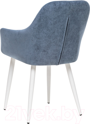 Стул Импэкс Leset Слим с подлокотниками (белый/велюр синий)