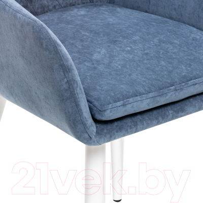 Стул Импэкс Leset Слим с подлокотниками (белый/велюр синий)