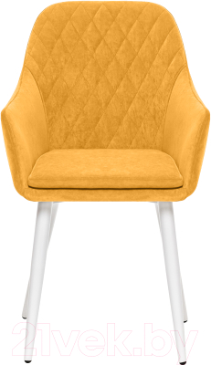 Стул Импэкс Leset Слим с подлокотниками (белый/велюр горчица)