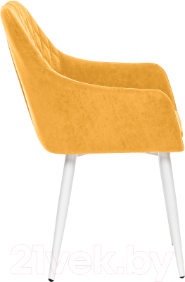 Стул Импэкс Leset Слим с подлокотниками (белый/велюр горчица)