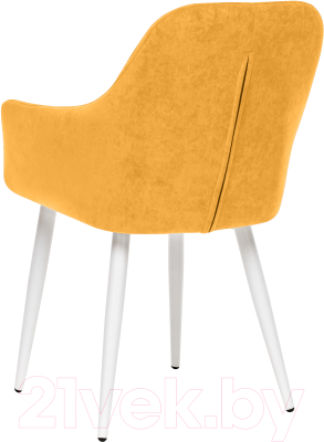 Стул Импэкс Leset Слим с подлокотниками (белый/велюр горчица)