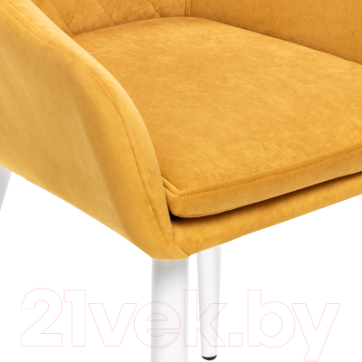 Стул Импэкс Leset Слим с подлокотниками (белый/велюр горчица)