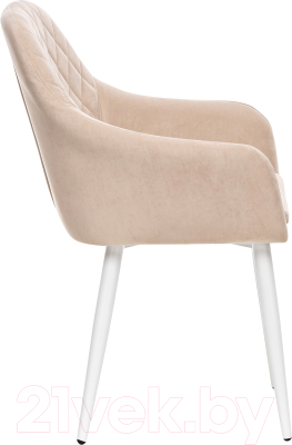 Стул Импэкс Leset Слим с подлокотниками (белый/велюр бежевый)