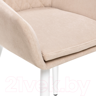Стул Импэкс Leset Слим с подлокотниками (белый/велюр бежевый)