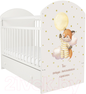 Детская кроватка INDIGO My Sleepy Лисичка маятник и ящик