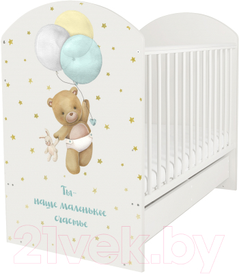 Детская кроватка INDIGO My Sleepy Мишка маятник и ящик