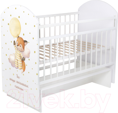 Детская кроватка INDIGO My Sleepy Лисичка маятник - фото