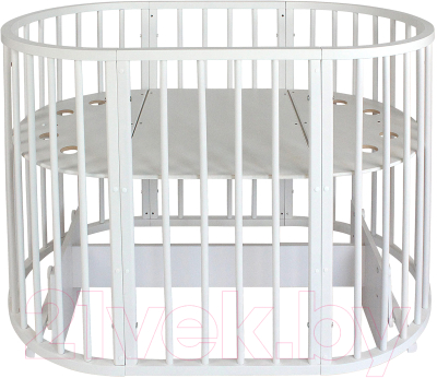 Детская кровать-трансформер INDIGO Simple 7 в 1 поперечный маятник (белый)