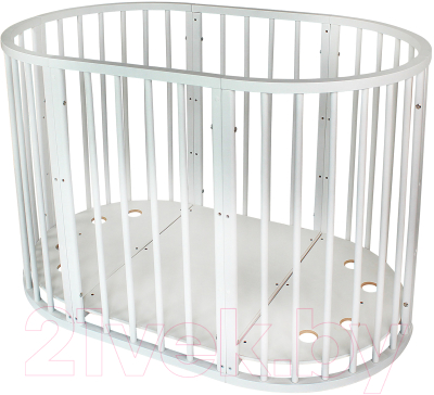 Детская кровать-трансформер INDIGO Simple 7 в 1 поперечный маятник (белый)