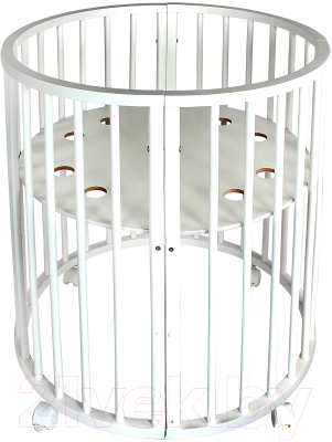 Детская кровать-трансформер INDIGO Simple 7 в 1 поперечный маятник (белый)