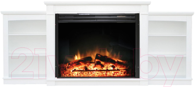 Каминокомплект Смолком Jazz TV Stand MB/JUP/SYM26 + Jupiter FX N Black (бьянко белый) - фото