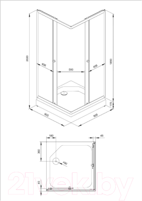 Душевой уголок Triton Вента 90x90 (хром, с поддоном)