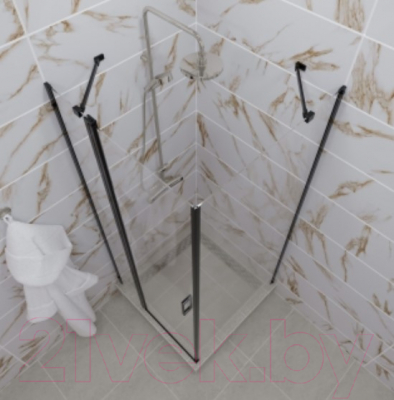 Душевой уголок Triton Йота-Блэк 90x90 (черный, с поддоном)