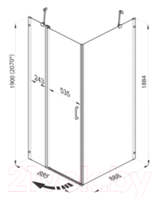 Душевой уголок Triton Йота-Блэк 90x90 (черный, с поддоном)