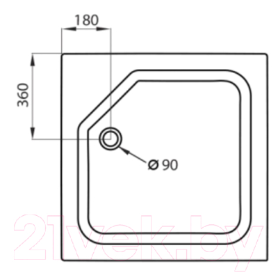 Душевой уголок Triton Йота-Блэк 90x90 (черный, с поддоном)