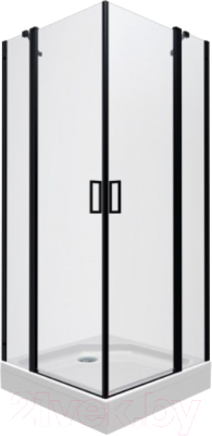 Душевой уголок Triton Тау-Блэк 90x90 (черный, с поддоном) - фото