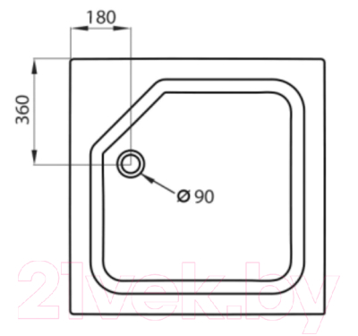 Душевой уголок Triton Тау-Блэк 90x90 (черный, с поддоном)
