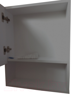 Шкаф с зеркалом для ванной Гамма 12 (белый)