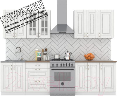 Кухонный гарнитур Интермебель Бостон-7 2.2 (акация белая/тунис) - фото