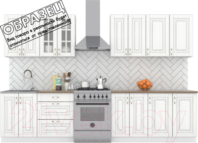 Кухонный гарнитур Интермебель Бостон-9 2.6 (акация белая/тунис) - фото