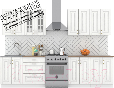 Кухонный гарнитур Интермебель Бостон-8 2.4 (акация белая/венато) - фото